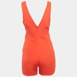 مملوكة مسبقًا La Perla Red Silk V-Neck Playsuit M