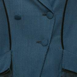 مملوكة مسبقًا بدلة لابرلة صوف أزرق بنقشة هوندستوث مع أشرطة دانتيل مقاس صغير