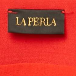 Pre Owned La Perla Red Wool Sleeveless Top and Pants Set S