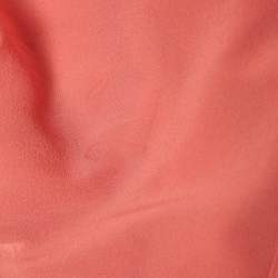 Pre Owned فستان ماكسي مكشكش برباط حول العنق حرير زهري لا بيرلا متوسط