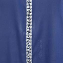 مملوكة مسبقًا La Perla Blue Silk Semi Sheer Shirt L