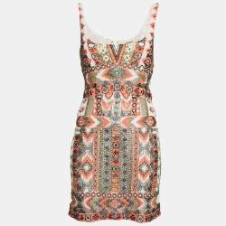 Pre Owned L'agence Multicolor Beaded Chiffon Inori Mini Dress M