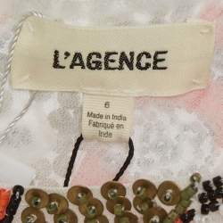 Pre Owned L'agence Multicolor Beaded Chiffon Inori Mini Dress M
