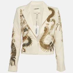 مملوكة مسبقًا جاكيت بليزر لاغينسي نوويلي ترتر تنين قطن بيج صغير