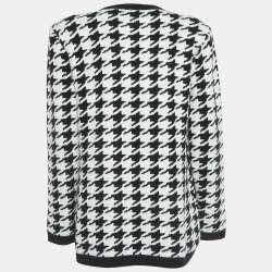L'agence Black/White Maddy Houndstooth Double Breasted Cardigan L