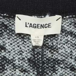 L'agence Black/White Maddy Houndstooth Double Breasted Cardigan L