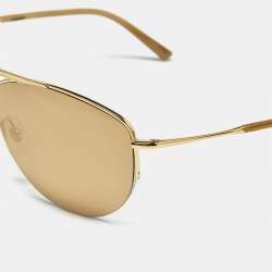 Pre Owned L'Agence by Sama Gold Mirrored Tout Les Temps Aviator Sunglasses