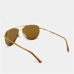 Pre Owned L'Agence by Sama Gold Mirrored Tout Les Temps Aviator Sunglasses
