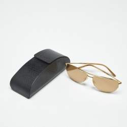 Pre Owned L'Agence by Sama Gold Mirrored Tout Les Temps Aviator Sunglasses