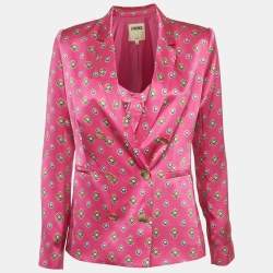 مملوكة مسبقًا جاكيت بليزر لاغنسي طقم كولين بطبعتين حرير صغير جدا/صغير