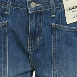 Pre Owned بنطلون جينز لاجانس روديو دنيم أزرق بخصر مرتفع مقاس صغير / خصر 27 بوصة