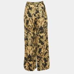 Pre Owned L'agence Black Baroque Print Geraldine Cover-Up Pants XS
