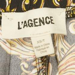 Pre Owned L'agence Black Baroque Print Geraldine Cover-Up Pants XS