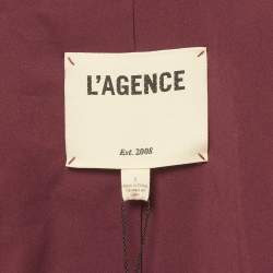 Pre Owned L'agence Burgundy Twill Cropped Fitted Kumi Jacket S