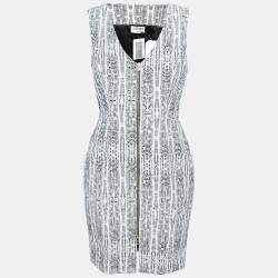 L'Agence x Intermix Monochrome Abstract Eva Print Sleeveless Sheath Dress M