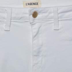 L'agence White Denim Zip Detail Skinny Andrea Jeans M