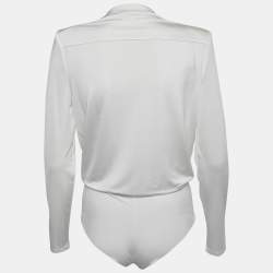 L'Agence White Jersey Wrap Effect Kallie Bodysuit M