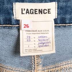 Pre Owned L'Agence Blue Stretch Denim Flared Jeans S Waist 26"