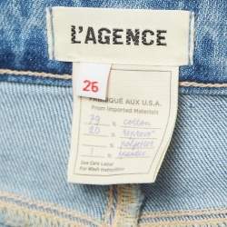 L'agence Blue Washed Denim Flared Jeans S Waist 26"