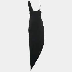 Pre Owned Lama Jouni Black Jersey Asymmetric Sleeveless Dress S