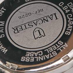 Lancaster Black Stainless Steel Galuchat Leather Diamond Ref.0226 Women's Wristwatch 39 mm