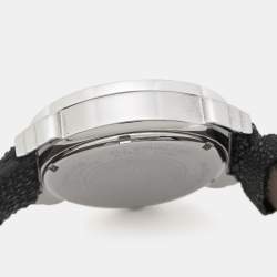 Lancaster Black Stainless Steel Galuchat Leather Diamond Ref.0226 Women's Wristwatch 39 mm