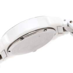 Lancaster Mother of Pearl Diamond Pave White Ceramic Stainless Steel Ref.0293 Women's Wristwatch 40 mm