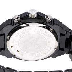Pre Owned Lancaster Black Ceramic Stainless Steel Ref.0285 Women's Wristwatch 39 mm