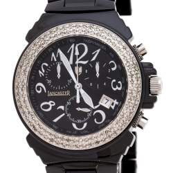 Pre Owned Lancaster Black Ceramic Stainless Steel Ref.0285 Women's Wristwatch 39 mm