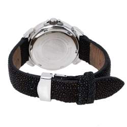 Pre Owned Lancaster Black Stainless Steel Stingray Leather Pillola REF.0348L Women's Wristwatch 37 mm