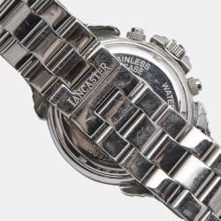 Lancaster Silver Stainless Steel Diamond Ref.0226 Women's Wristwatch 38 mm