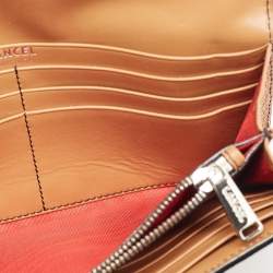 Pre Owned Lancel Brown Leather Flap Continental Wallet