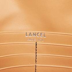 Pre Owned Lancel Brown Leather Flap Continental Wallet