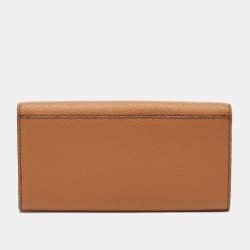 Pre Owned Lancel Brown Leather Flap Continental Wallet