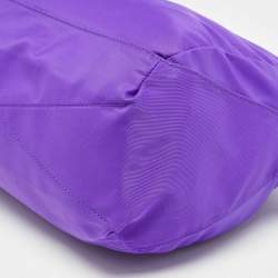 Lancel Purple/Black Nylon and Leather Bow June Hobo