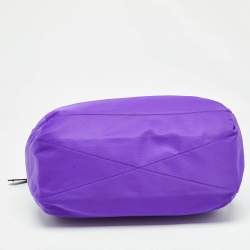 Lancel Purple/Black Nylon and Leather Bow June Hobo