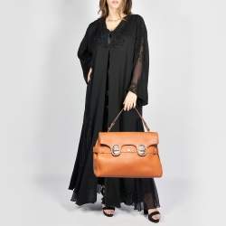 Lancel Brown Leather L'Angèle Top Handle Bag