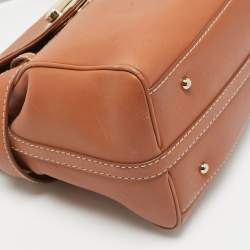 Lancel Brown Leather L'Angèle Top Handle Bag
