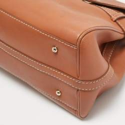 Lancel Brown Leather L'Angèle Top Handle Bag