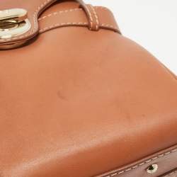 Lancel Brown Leather L'Angèle Top Handle Bag
