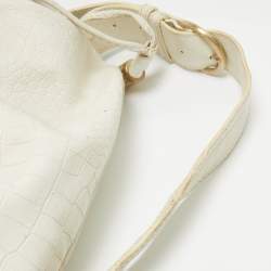 Lancel White Leather Premiere Flirt Bucket Bag