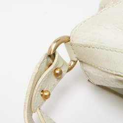 Lancel White Leather Premiere Flirt Bucket Bag