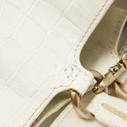 Lancel White Leather Premiere Flirt Bucket Bag