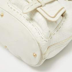 Lancel White Leather Premiere Flirt Bucket Bag