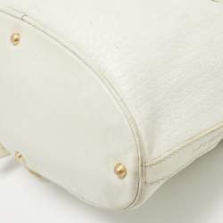 Lancel White Leather Premiere Flirt Bucket Bag