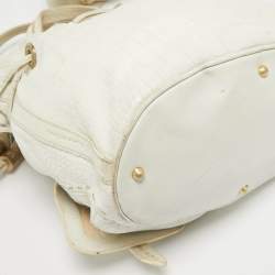 Lancel White Leather Premiere Flirt Bucket Bag