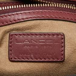 Pre Owned Lancel Burgundy Leather Front Pocket Tote