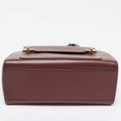 Pre Owned Lancel Burgundy Leather Front Pocket Tote
