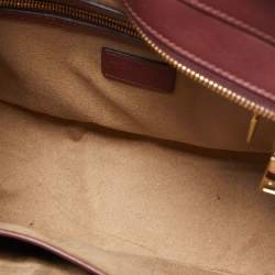 Pre Owned Lancel Burgundy Leather Front Pocket Tote