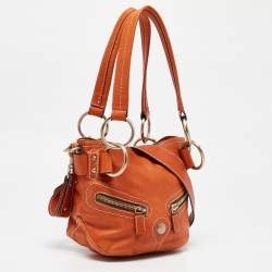 Lancel Orange Leather Pocket Hobo